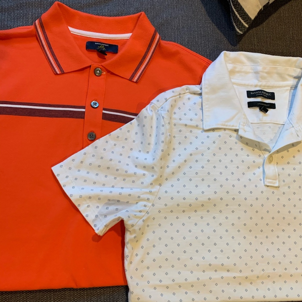 FLASH SALE Grey Print & Orange Polo Banana Republic Bundle - Picture 2 of 6